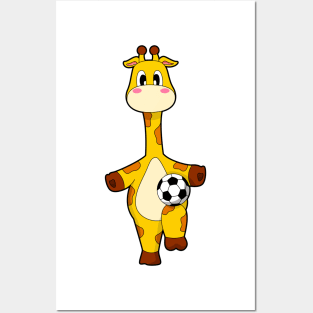 Giraffe Soccer player Soccer Posters and Art